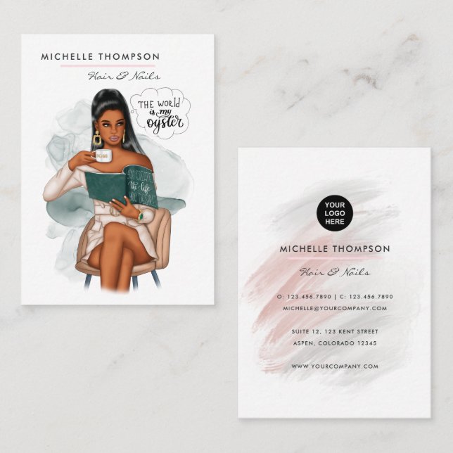 Carte de visite des cheveux et des ongles (Devant / Derrière)