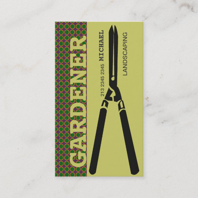 Carte De Visite Des ciseaux de jardinage paysagers pour les jardin (Devant)