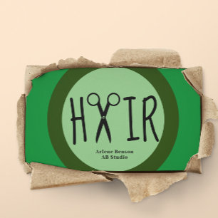 Carte de visite des coiffeurs verts