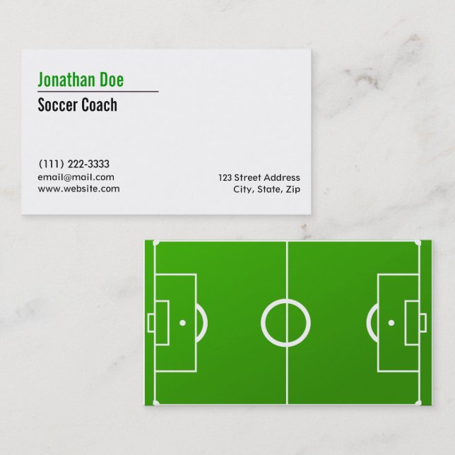 Carte de visite des entraîneurs de football (Devant / Derrière)