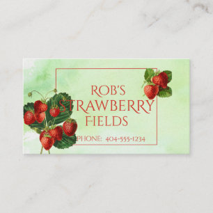 Carte de visite des fraises d'aquarelle