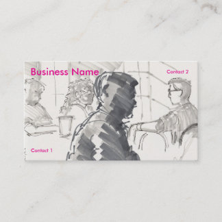 Carte De Visite Des gens assis à l'intérieur d'un pub dessinant