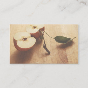 carte de visite des moitiés de pommes