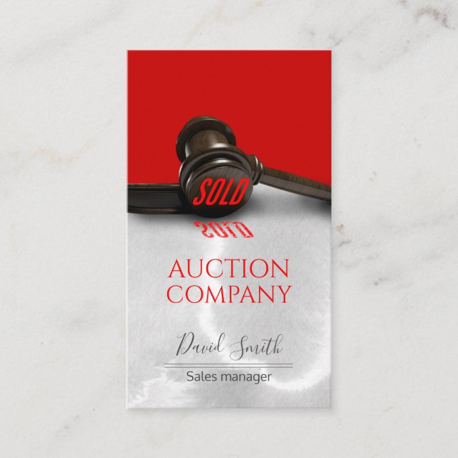 Carte de visite des services aux enchères (Devant)