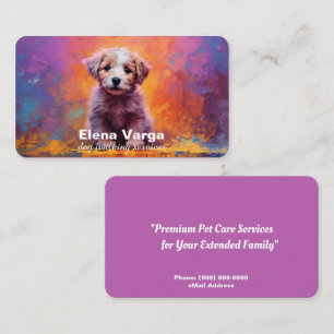 Carte de visite des services de marche pour chiens