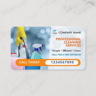 Carte de visite des services de nettoyage professi