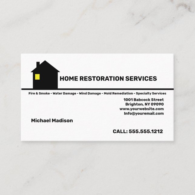 Carte de visite des services de restauration à dom (Devant)