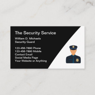 Carte de visite des services de sécurité Modèle mo