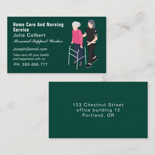 Carte de visite des services de soins à domicile e (Devant / Derrière)