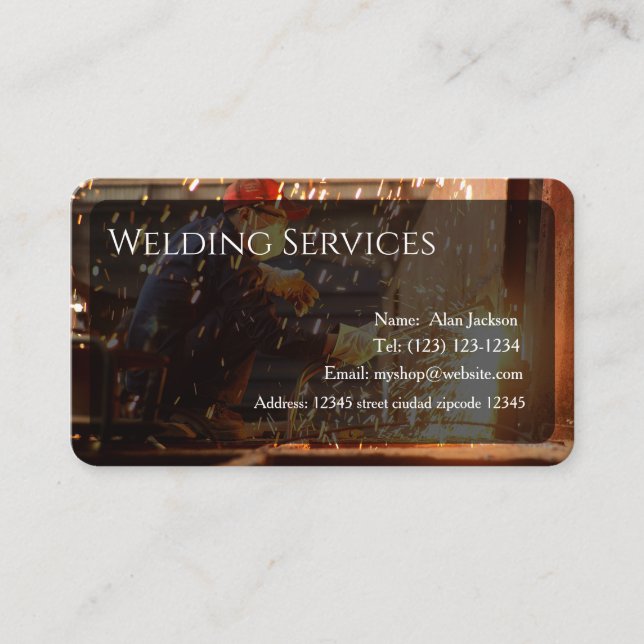 Carte de visite des services de soudure modifiable (Devant)