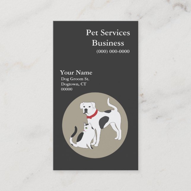 Carte de visite des services pour animaux (Devant)