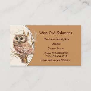 Carte de visite des solutions de hibou scié sur me