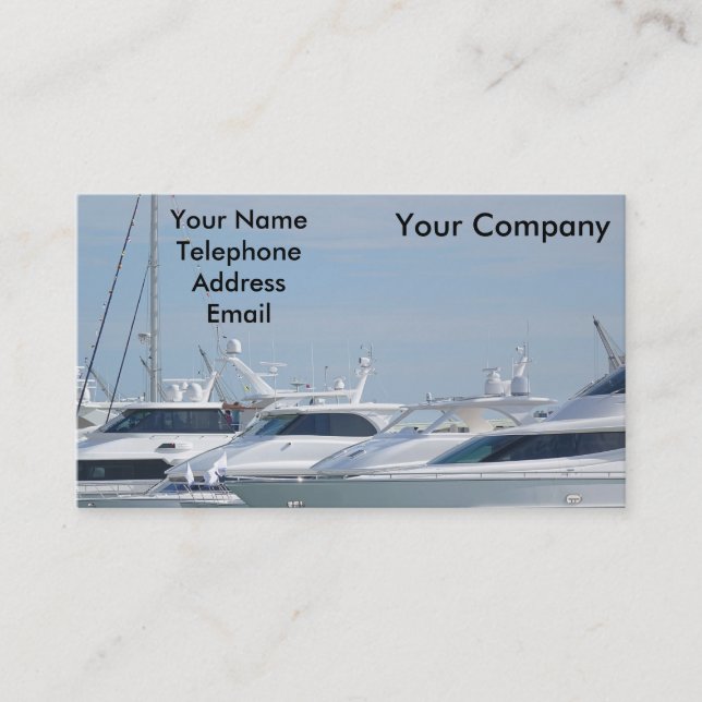 Carte De Visite Des yachts luxueux sont alignés dans le port (Devant)