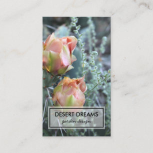 Carte De Visite Désert de Fleur de Cactus rose Jardin Photo Voyag