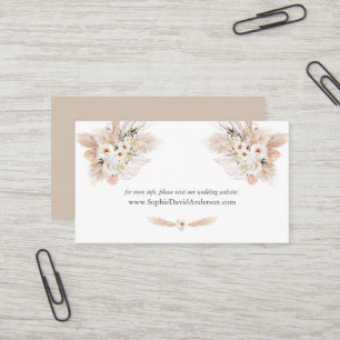 Carte De Visite Desert White Roses Pampas Site Mariage en herbe
