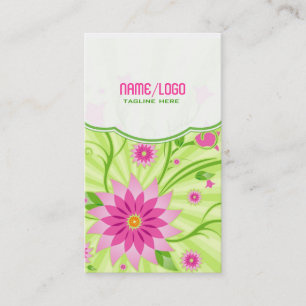 Carte De Visite Design Abstrait rose et vert
