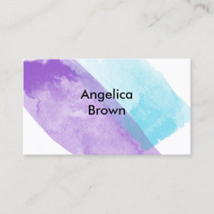 Carte De Visite design aquarelle élégant bleu et jaune busine