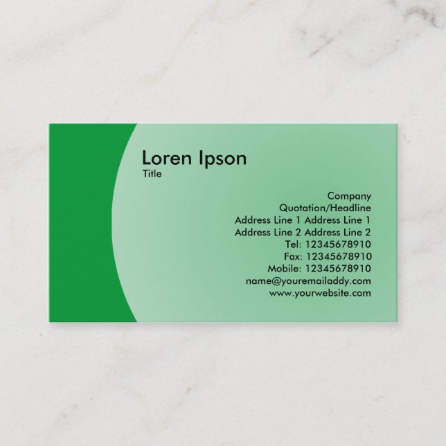 Carte De Visite Design Arc - Vert Gris (Devant)