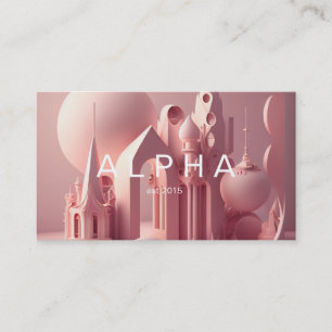 Carte De Visite Design architectural moderne rose vif