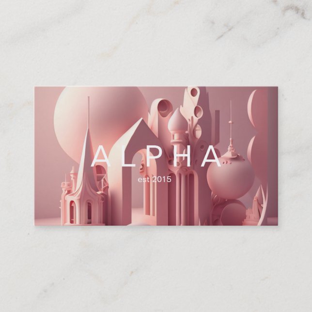 Carte De Visite Design architectural moderne rose vif (Devant)