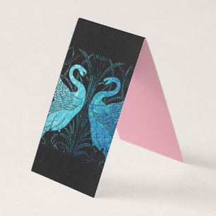 Carte De Visite design art nouveau élégant, turquoise métalliqu