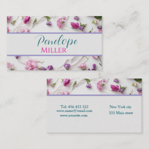 carte de visite design avec boutons de fleurs