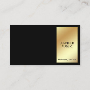 Carte De Visite Design Black Gold Moderne Professionnel Chic Simpl