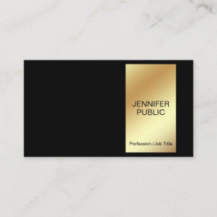 Carte De Visite Design Black Gold Moderne Professionnel Chic Simpl