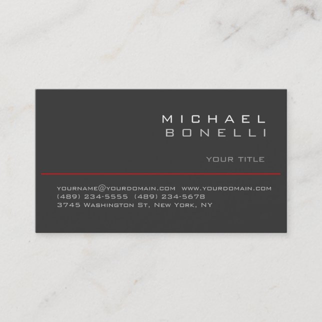 Carte de visite design chic et tendance gris clair (Devant)