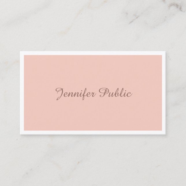 Carte De Visite Design Chic Freehand Script Élégant Moderne Plain (Devant)