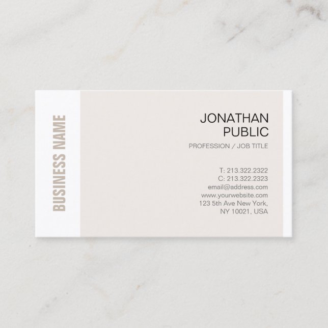 Carte De Visite Design Chic Professionnel Entreprise Design Luxe (Devant)
