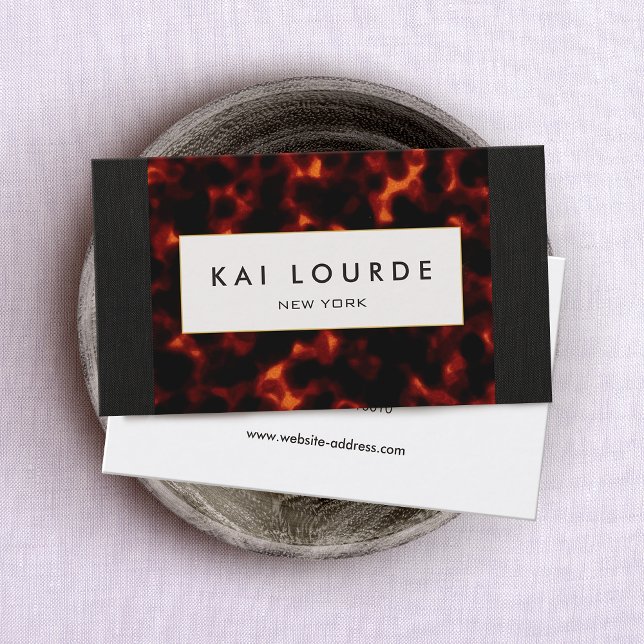 Carte De Visite Design Chic Tortoise Coquille d'intérieur (Créateur téléchargé)