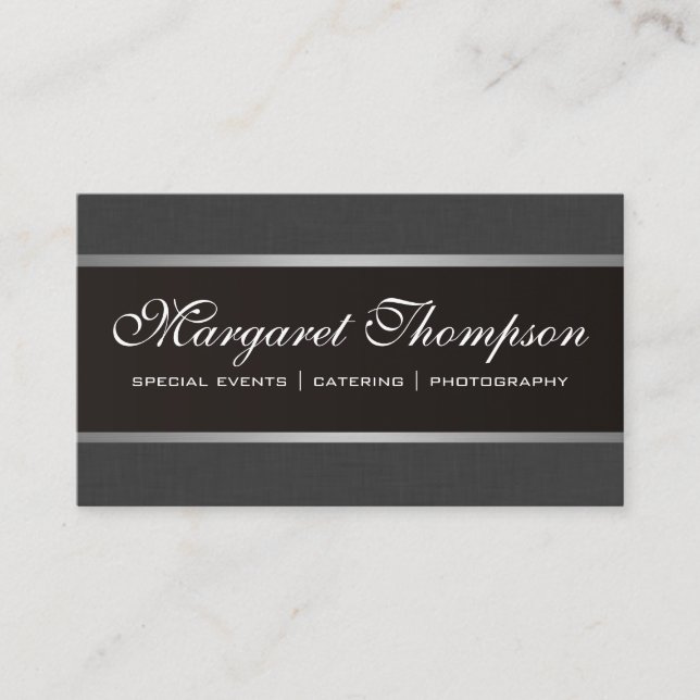 Carte De Visite Design classique Silver Trim (Devant)