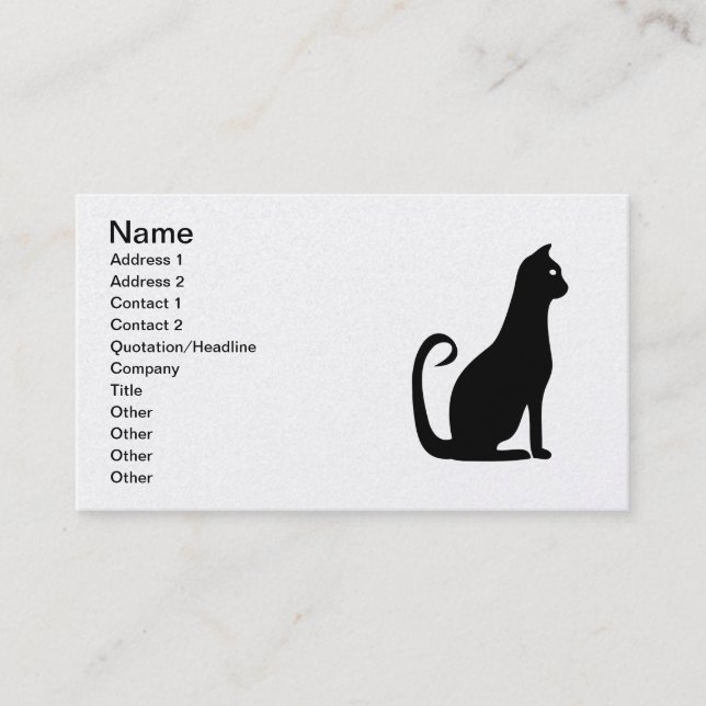 Carte De Visite Design de chat noir (Devant)