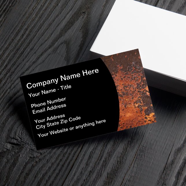 Carte De Visite Design de la rouille industrielle (Rusted Industrial Construction Business Cards by CustomBusinessTemplates)