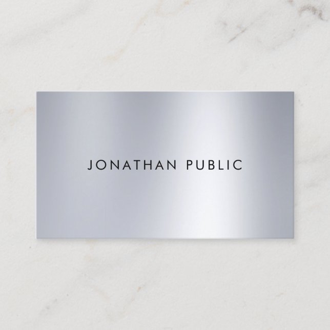 Carte De Visite Design de look Argent Moderne élégant élégant (Devant)