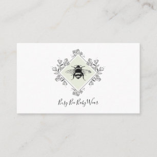 Carte De Visite Design de vêtements Elegant Bee Floral Bordure