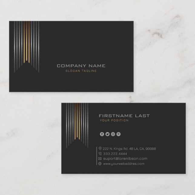 Carte De Visite Design d'entreprise simple avec accent de concepti (Devant / Derrière)