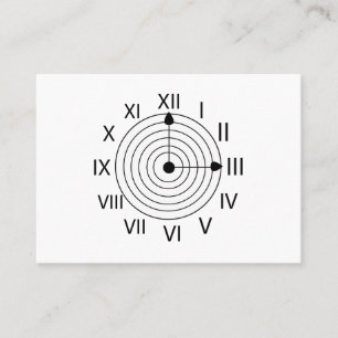 Carte De Visite Design d'horloge romaine noir et blanc
