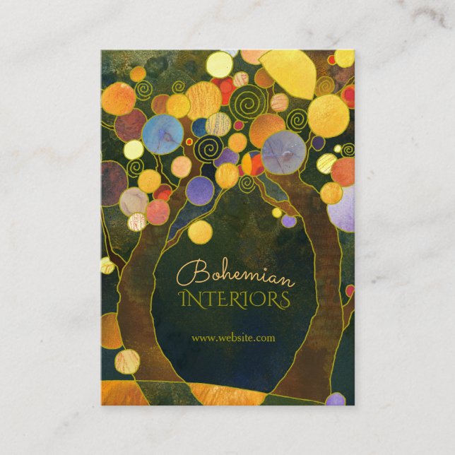 Carte De Visite Design d'intérieur Art Nouveau Arbres (Devant)