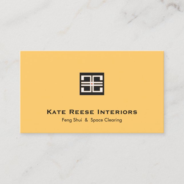 Carte De Visite Design d'intérieur de logo géométrique Jaune (Devant)