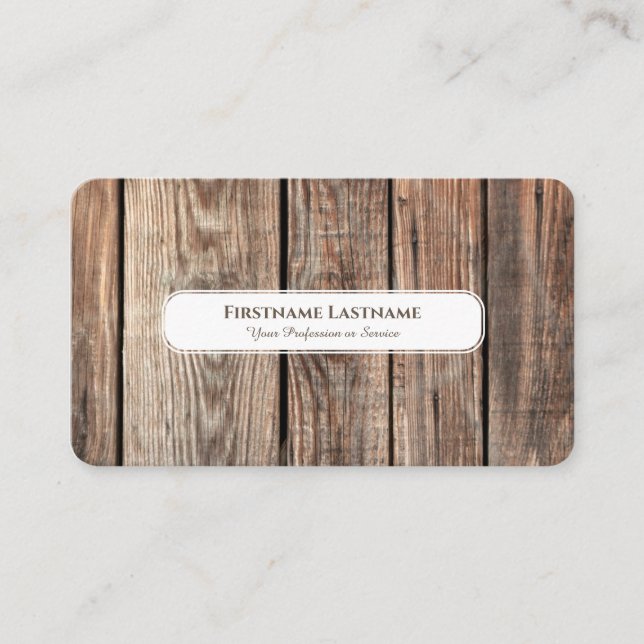 Carte De Visite Design d'intérieur en bois rustique moderne élégan (Devant)