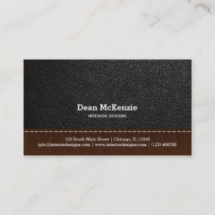 Carte De Visite Design d'intérieur en cuir noir