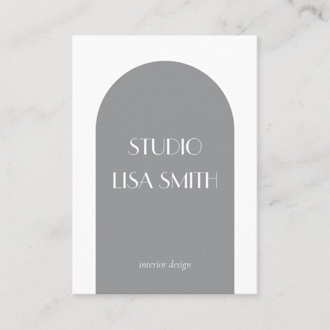 Carte De Visite Design d'intérieur géométrique moderne gris (Devant)