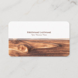 Carte De Visite Design d'intérieur moderne blanc rayé bois élégant