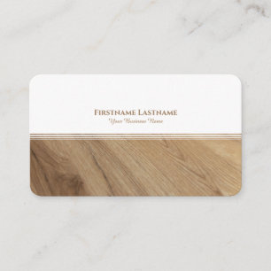 Carte De Visite Design d'intérieur moderne blanc rayé bois élégant