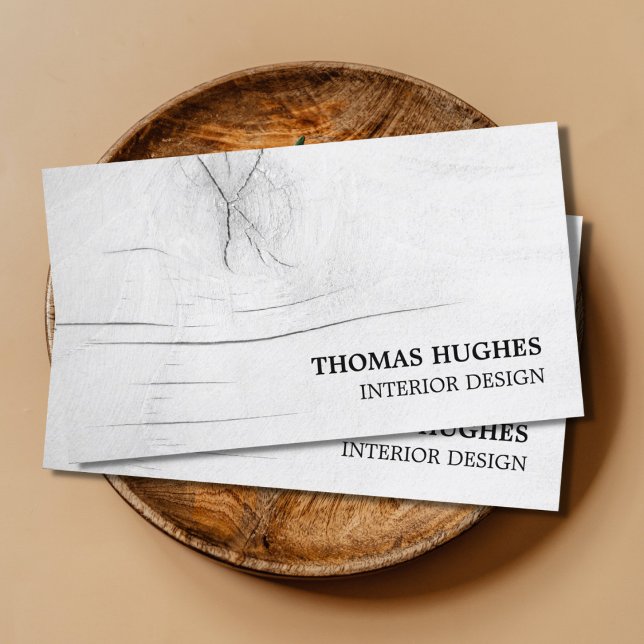 Carte De Visite Design d'intérieur moderne élégant gris Faux bois (Créateur téléchargé)