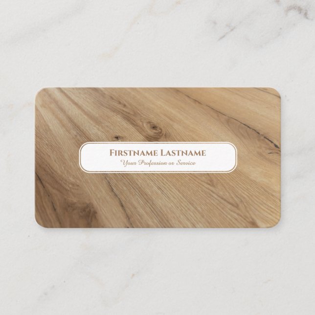 Carte De Visite Design d'intérieur moderne en bois d'arbre élégant (Devant)