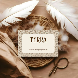 Carte De Visite Design d'intérieur vintage Motif natif simple