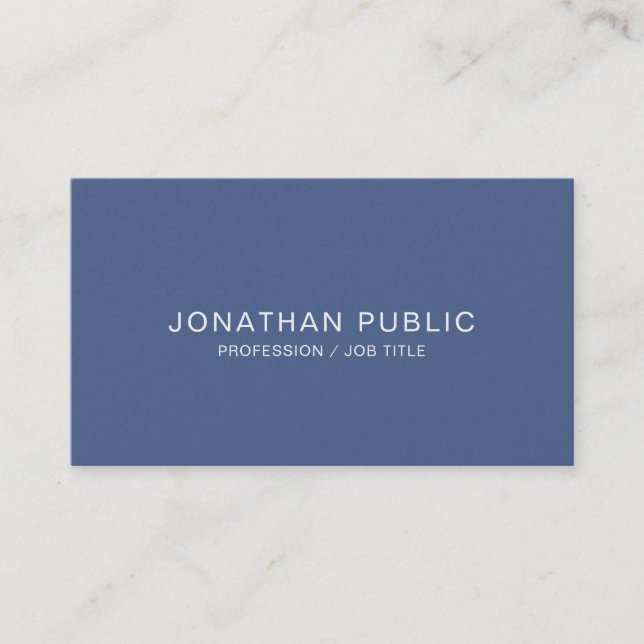 Carte De Visite Design élégant bleu luxe professionnel (Devant)